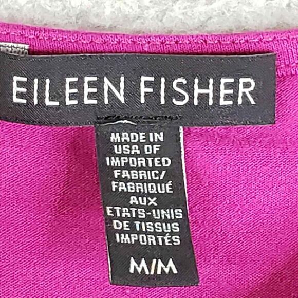 Eileen Fisher Dress Size Medium M Magenta Sleeveless Stretch Jersey Knit - Picture 4 of 6